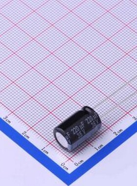 EEUTP1V221 直插铝电解电容 220uF ±20% 35V 插件,D10xL16mm