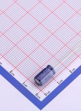 ECA1VM101 直插铝电解电容 100uF ±20% 35V 插件,D6.3xL11.2mm