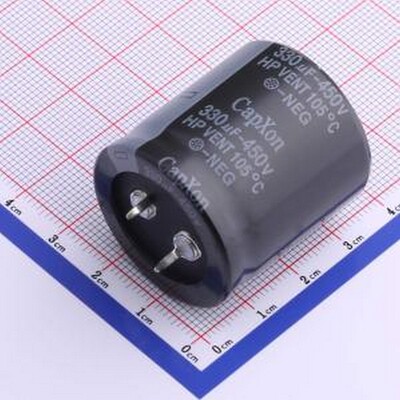 HP331M450O320A00A 牛角型电解电容 330uF 450V 插件,D30xL32mm