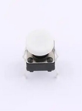 TSA06131-075B331BA-003E 6*6*7.5φ6*1白帽轻触开关 插件-4P,6.1