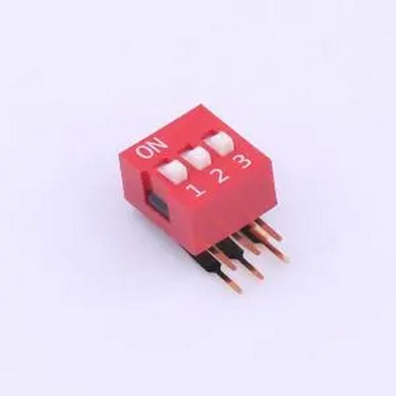 DA-03-R-T 红色90度弯脚 3位 KE拨码开关 - 拨码开关