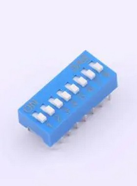 BSE08GB 2.54mm间距8P 蓝色插件拨码开关 插件,P=2.54mm 拨码开关