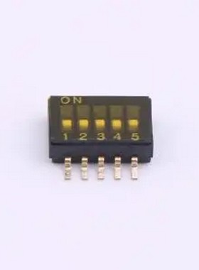 DS-05P 1.27mm间距5位 贴片黑色S脚 拨码开关 SMD,P=1.27mm 拨码