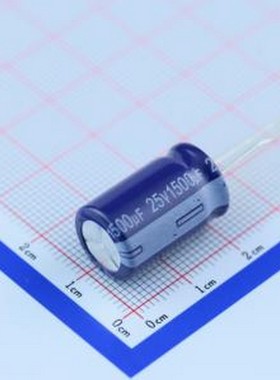 ERS1EM152W20OT 直插铝电解电容 1500uF ±20% 25V 插件,D12.5xL2