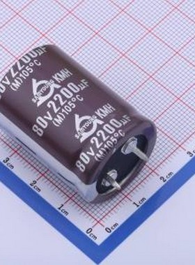 KMH80V2200M25.4*35 V 牛角型电解电容 2200uF ±20% 80V 插件,D2