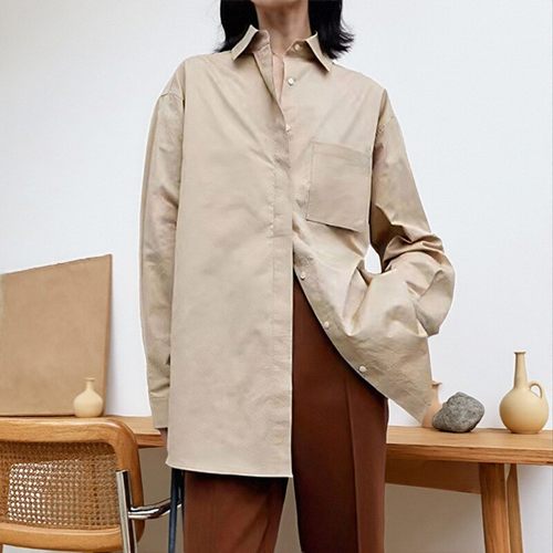 春夏季100%纯棉宽松显瘦衬衫