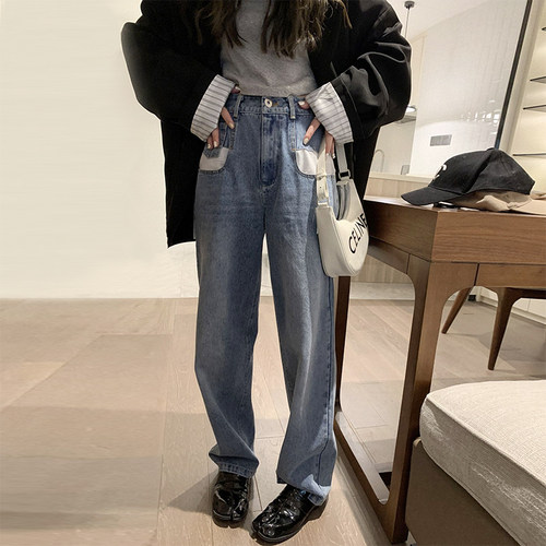 四季可穿！泫雅同款牛仔长裤