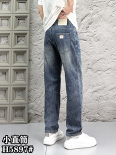 27码 HLN潮牌牛仔裤 口袋设计小直筒裤 弹力舒适个性 男简约时尚
