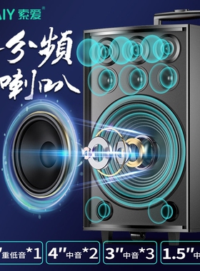 SOAIY索爱T30大功率户外广场舞音唱K歌响便携演出拉杆音箱声卡