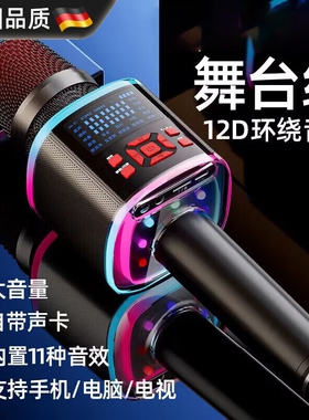 德国无线蓝牙麦克风话筒音响一体家用户外车载K歌家庭手机直播