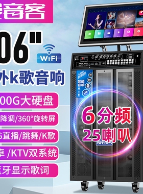 户外k歌音响带显示屏家用卡拉OK演绎拉杆音箱一体机声卡直播蓝牙