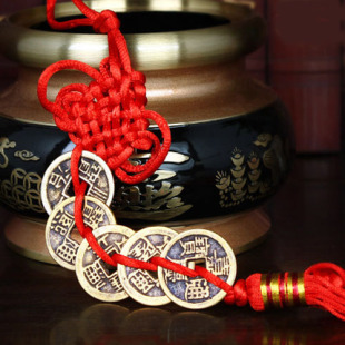 包邮梅花纯铜五帝钱摆件六八十帝钱铜钱新房客厅店铺风水挂件饰品