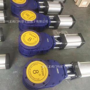 DN40 125 150 100 25气动陶瓷法兰双闸板阀 Z644TC