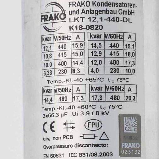 FRAKO 电容器 LKT 18.0-480-HD