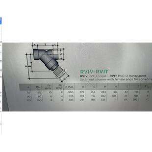 1.0 FIP PVC DN80 筛网尺寸 D90 Y型过滤器RVIV 刚性