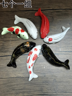 石湾陶瓷招财风水锦鲤鱼摆件流水盆假山鱼池桌面配饰墙壁挂饰礼品