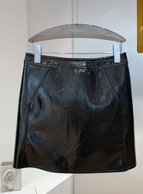 RICHY欧洲站高腰时尚半身裙小皮裙一步裙显瘦时尚包臀裙2023冬季