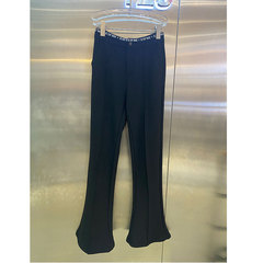 MRSSTETE深圳南油英伦通勤修身开叉百搭裤设计感高腰马蹄喇叭裤女