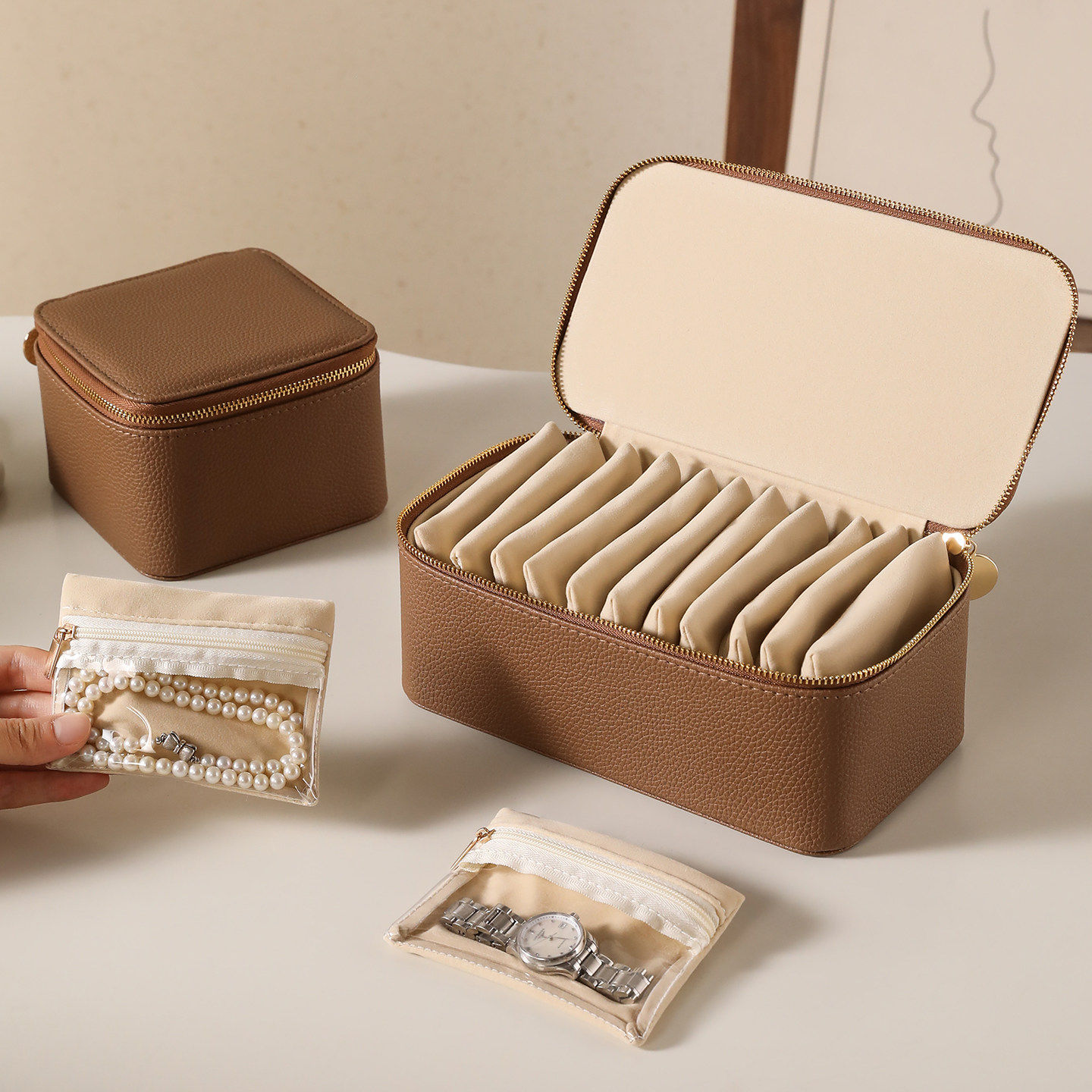 首饰收纳包便携大容量手镯手串项链绒布收纳袋珠宝首饰盒2026新款