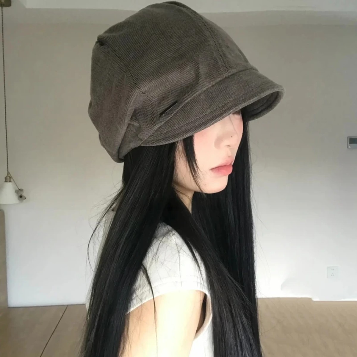 秋冬新款女显脸小堆堆帽大头围