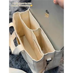 背上它大家都要夸 日系大容量帆布包化妆包多隔层托特包手提挎包