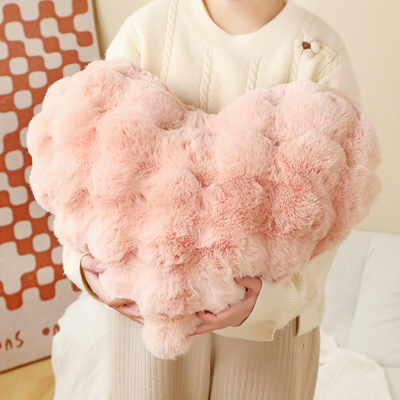 轻奢高端仿兔毛抱枕靠枕网红皮草兔毛绒小红书北欧风靠垫午睡枕头