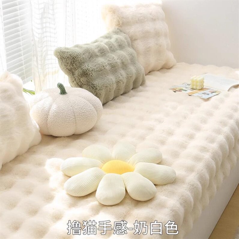长毛绒地毯服装店橱窗展台毛毛装饰毯桌柜面流水台白色仿羊毛垫子