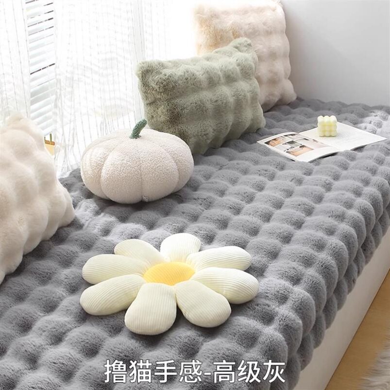 地毯阳台飘窗满铺耐脏奶油风兔毛绒可爱泡泡绒加厚欧式衣帽间垫子