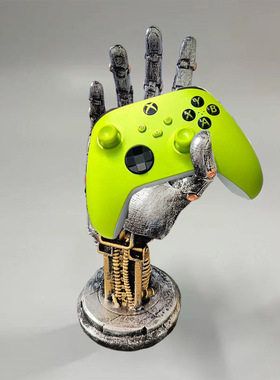 赛博朋克机械手树脂工艺摆件 XBOX switch 游戏手柄桌面支架
