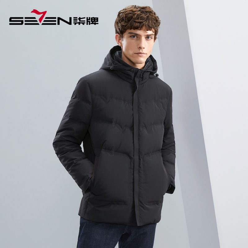 冬季中长款羽绒服柒牌厚款