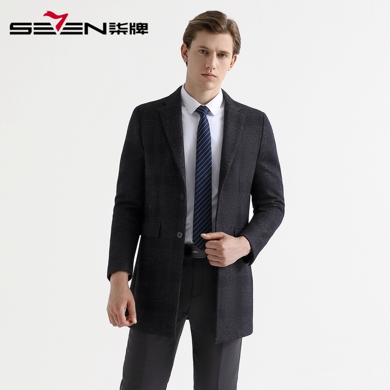 柒牌男装大衣2020秋冬西服绅士