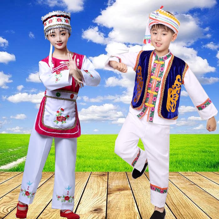 云南绣花民族风儿童舞蹈服