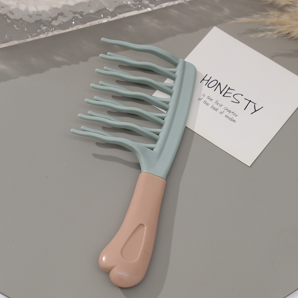 双排大齿梳男女同款排骨梳头皮按摩梳头发卷发造型梳羊毛卷一件批