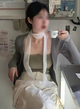 韩国in波点蕾丝长款丝巾飘带女春夏辣妹叠戴层次感百搭装饰项链