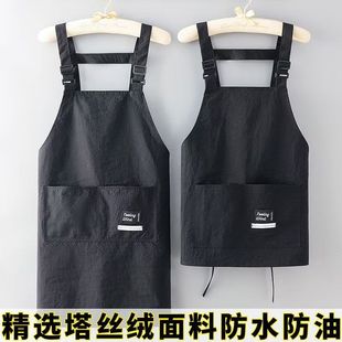 套围裙情侣款 透气厨房家用背带围腰防污防油袖 两件套 薄款 2025夏季