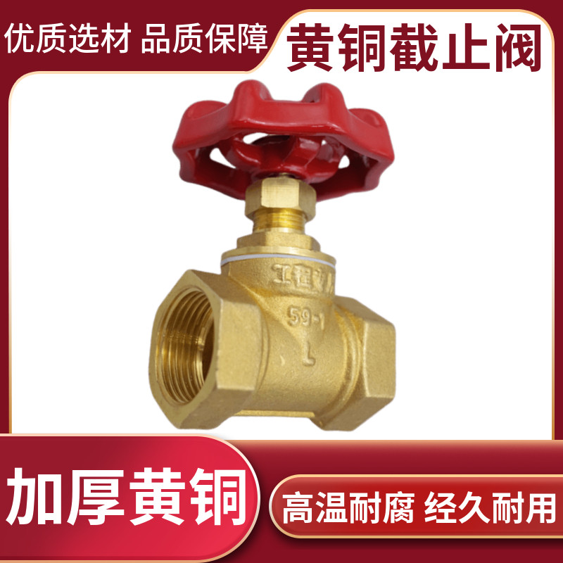 全铜截止阀dn20水管六分蒸气中央空调水表开关闸阀耐高温风机盘管