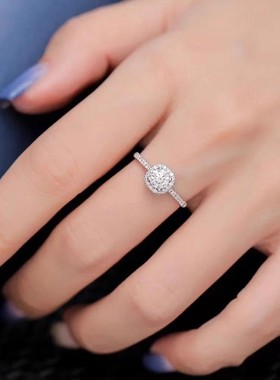 一克拉钻戒超仿真莫桑石结婚订婚戒指女小众设计感大方高级感饰品