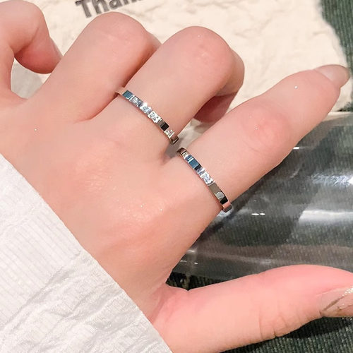 银色素圈戒指女小众设计