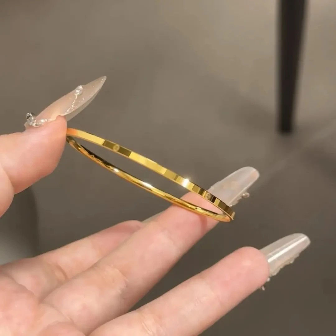 不掉色光圈素圈亮面手镯