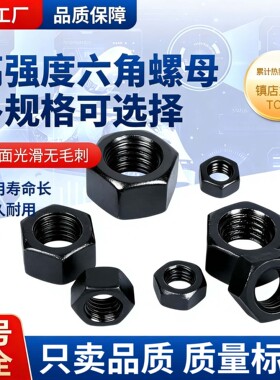 GB6171/GB6176高强度细牙螺母8级10级12级六角细牙反牙螺帽蓝白锌