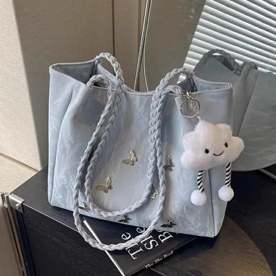 高级感小众设计包包女大容量托特包通勤上班百搭单肩包编织手提包