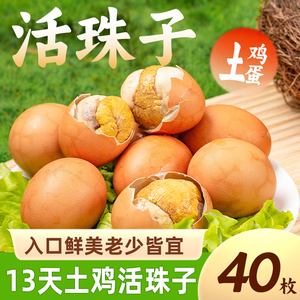 40枚新鲜活珠子13天开袋即食五香味毛蛋活珠子钢化蛋熟毛鸡蛋批发