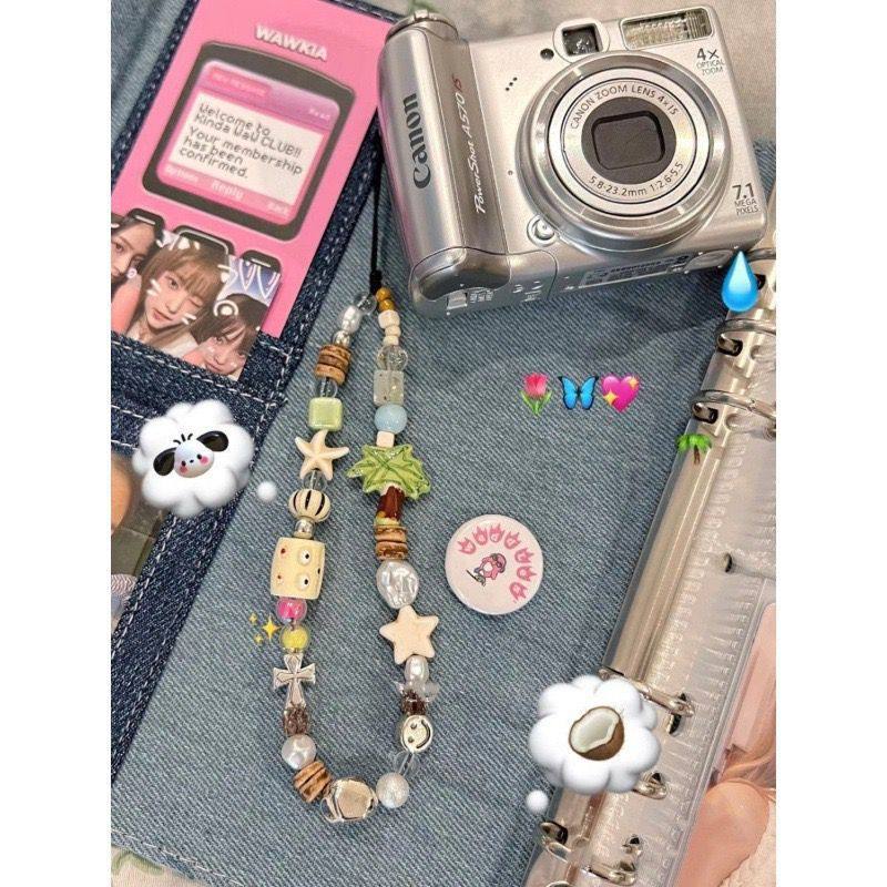 小狗与海岛-小红书同款原创手机挂饰手工串珠ccd挂饰相机防丢绳子,3C数码配件,手机挂件/手机链,淘宝优惠券,粉丝福利购,淘宝优惠卷