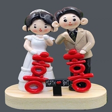 手工软陶q版人偶定制粘土摆件黏土情侣结婚毕业生日礼物石塑玩偶
