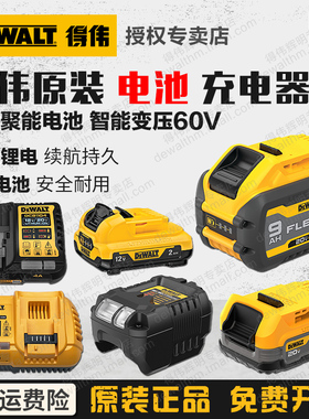 得伟原装锂电池12V/18V/20V/60V快速充电器DCB1104/1102闪充118