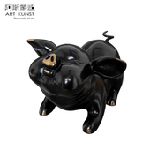 阿斯蒙迪青铜猪雕塑生肖猪生日礼张慧原创限量高级客厅书房摆件