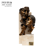 阿斯蒙迪进口青铜情侣摆件结婚礼物情人节礼品生日礼卡萨苏拉限量