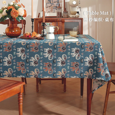 民族风桌布长方形高级感布艺桌垫
