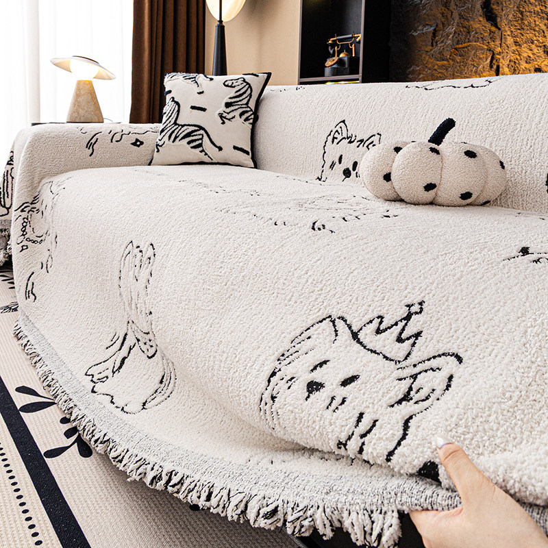 卡通沙发巾一整张全盖2025年新款沙发盖布冬季毛绒沙发套罩沙发毯,居家布艺,沙发套,淘宝优惠券,粉丝福利购,淘宝优惠卷