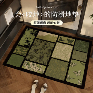 中古风地垫入户门垫进门家用防滑耐脏高级感2025新款 玄关门口脚垫